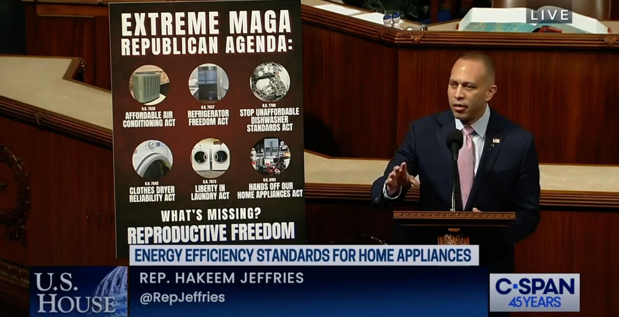 Leader Jeffries speaks on the Floor about Energy Efficiency Standards for Home Appliances