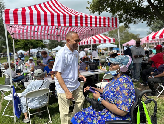 Leader Jeffries at his annual Senior Picnic